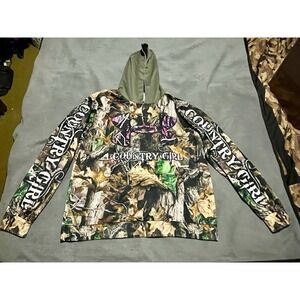 COUNTRY GIRL Women's Pink Camo Sweatshirt Hoodie‎ 2x